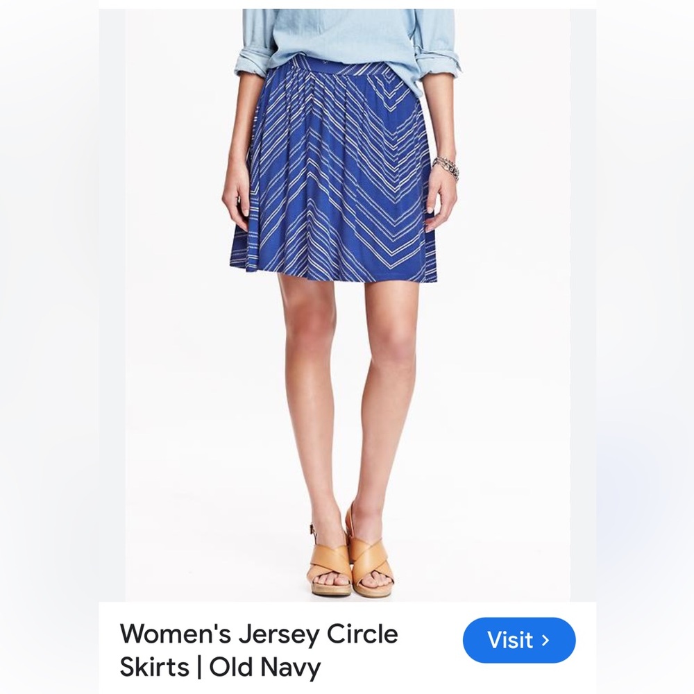 Old Navy Women's Blue Jersey Circle Skirt